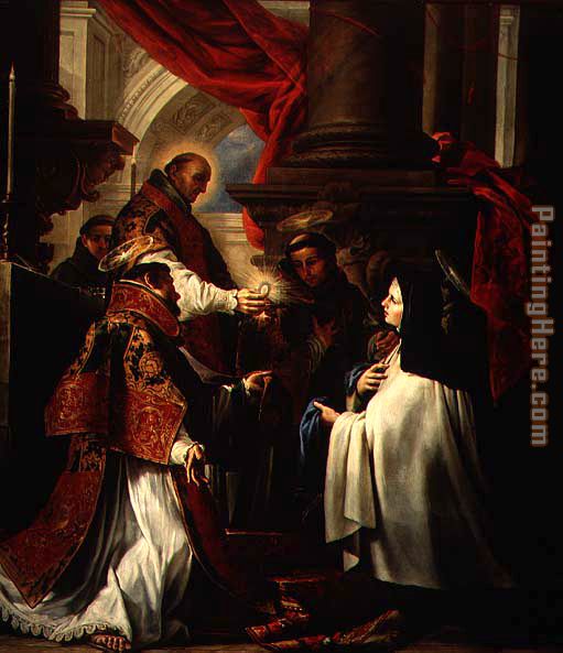 Holy Communion of St Teresa of Avila by Claudio Coello painting - Unknown Artist Holy Communion of St Teresa of Avila by Claudio Coello art painting